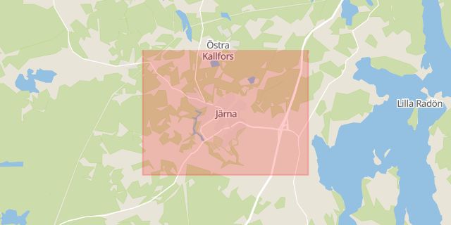 Karta som med röd fyrkant ramar in Järna, Stockholm, Södertälje, Stockholms län