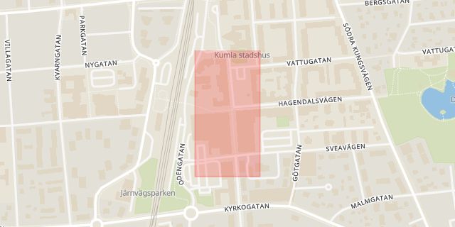 Karta som med röd fyrkant ramar in Solhemsgatan, Gotland, Örebro län