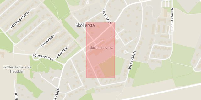 Karta som med röd fyrkant ramar in Sköllersta, Odensbacken, Örebro, Örebro län
