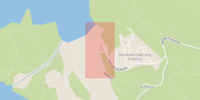 Karta som med röd fyrkant ramar in Flottsbro, Flottsbrobacken, Huddinge, Stockholms län