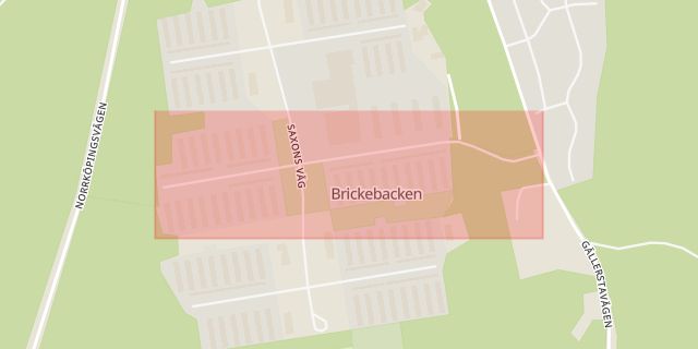 Karta som med röd fyrkant ramar in Granrisvägen, Brickebacken, Örebro, Örebro län