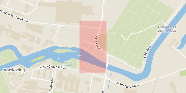 Karta som med röd fyrkant ramar in Slussen, Örebro, Örebro län