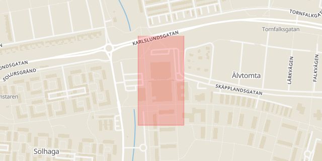 Karta som med röd fyrkant ramar in Haga Centrum, Örebro, Örebro län