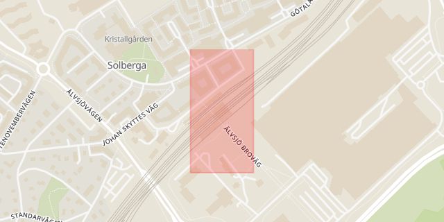 Karta som med röd fyrkant ramar in Älvsjö Station, Stockholm, Stockholms län