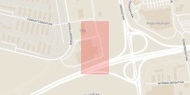 Karta som med röd fyrkant ramar in Prologgatan, Systembolaget, Örebro, Örebro län
