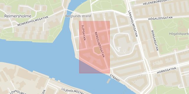 Karta som med röd fyrkant ramar in Lindvallsgatan, Stockholm, Stockholms län