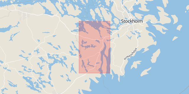 Karta som med röd fyrkant ramar in Södertälje, Stockholms län