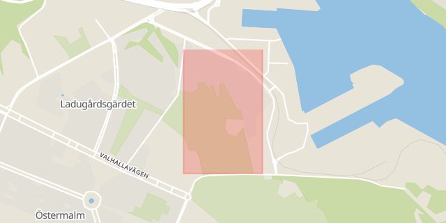 Karta som med röd fyrkant ramar in Sandhamn, Nacka, Stockholms län