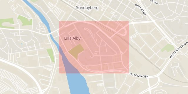 Karta som med röd fyrkant ramar in Landsvägen, Solna, Stockholms län