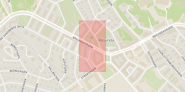 Karta som med röd fyrkant ramar in Solna Station, Råsunda, Solna, Stockholms län
