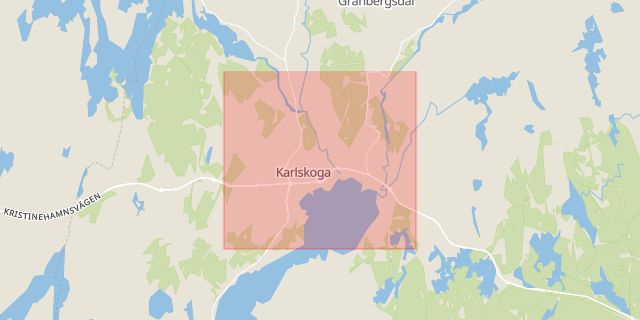 Karta som med röd fyrkant ramar in Norrleden, Storfors, Återvinningscentral, Karlskoga, Örebro län