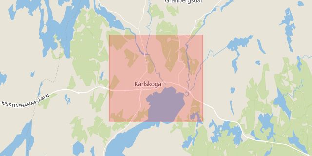 Karta som med röd fyrkant ramar in Karlskoga, Botorp, Hallsberg, Pålsboda, Laxå, Tived, Örebro, Örebro län