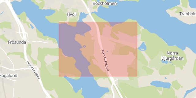 Karta som med röd fyrkant ramar in Frescati, Stockholm, Stockholms län