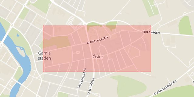 Karta som med röd fyrkant ramar in Uttermarksgatan, Eskilstuna, Södermanlands län