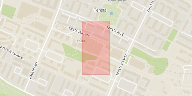 Karta som med röd fyrkant ramar in Midsommarkransen, Tensta, Stockholm, Stockholms län