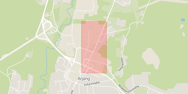Karta som med röd fyrkant ramar in Arvika, Årjäng, Värmlands län