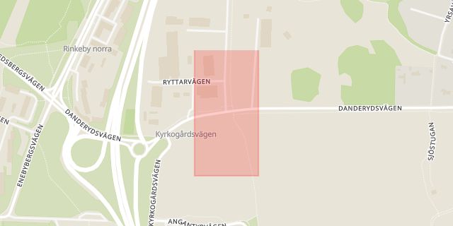 Karta som med röd fyrkant ramar in Djursholm, Danderydsvägen, Rinkebyvägen, Danderyd, Stockholms län