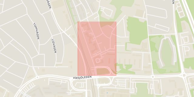 Karta som med röd fyrkant ramar in Slöjdvägen, Jakobsberg, Järfälla, Stockholms län