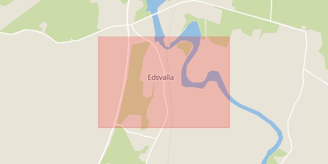 Karta som med röd fyrkant ramar in Edsvalla, Karlstad, Värmlands län