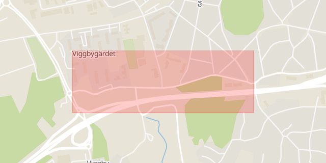 Karta som med röd fyrkant ramar in Viggbyholm, Flyghamnsvägen, Täby, Stockholms län