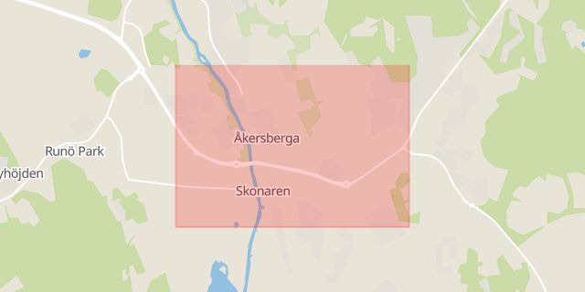 Karta som med röd fyrkant ramar in Österåkers Kommun, Österåker, Stockholms län