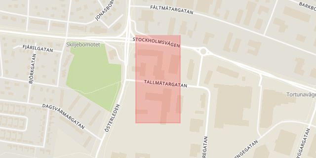 Karta som med röd fyrkant ramar in Skiljebo, Spelbutiken, Västerås