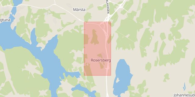 Karta som med röd fyrkant ramar in Norrsundavägen, Skansvägen, Sigtuna, Stockholms län
