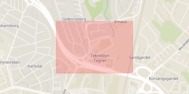 Karta som med röd fyrkant ramar in Haga, Generatorgatan, Västerås, Västmanlands län