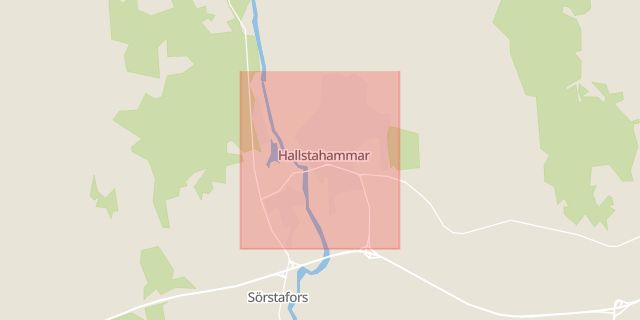 Karta som med röd fyrkant ramar in Hallstahammars Kommun, Hallstahammar, Västmanlands län