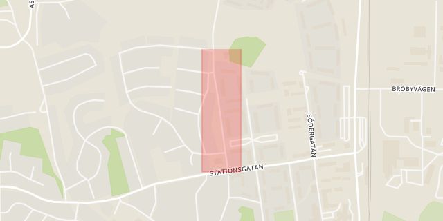 Karta som med röd fyrkant ramar in Märsta, Dragonvägen, Sigtuna, Stockholms län