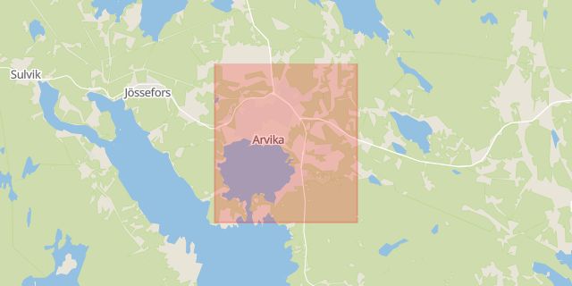 Karta som med röd fyrkant ramar in Prästängsrondellen, Arvika, Värmlands län