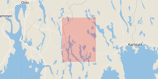Karta som med röd fyrkant ramar in Årjäng, Värmlands län