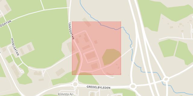 Karta som med röd fyrkant ramar in Knivsta Kommun, Rubanksgatan, Vassunda, Knivsta, Uppsala län