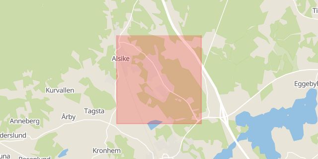 Karta som med röd fyrkant ramar in Knivsta Kommun, Lagga, Uppsala, Brunnbyvägen, Sjögrens Väg, Knivsta, Uppsala län