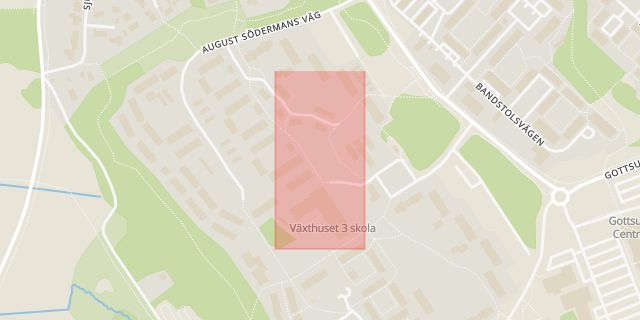Karta som med röd fyrkant ramar in Gottsunda, Uppsala, Uppsala län