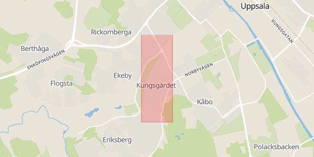 Karta som med röd fyrkant ramar in Karlsro, Sala, Uppsala län