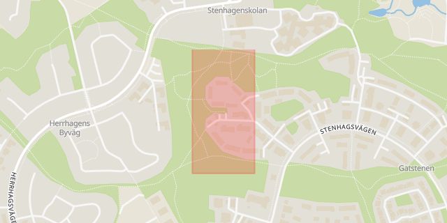 Karta som med röd fyrkant ramar in Stenhagen, Uppsala, Uppsala län