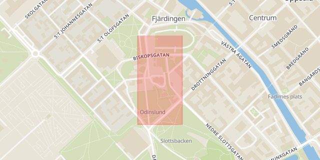 Karta som med röd fyrkant ramar in Helga, Uppsala, Uppsala län