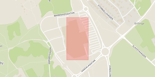 Karta som med röd fyrkant ramar in Gränbystaden, Uppsala