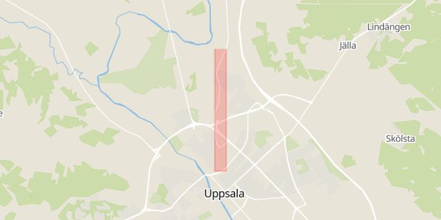 Karta som med röd fyrkant ramar in Vattholmavägen, Uppsala, Uppsala län