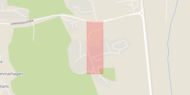Karta som med röd fyrkant ramar in Vintergatan, Sala, Västmanlands län