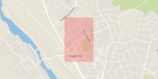 Karta som med röd fyrkant ramar in Västmannavägen, Fagersta, Västmanlands län