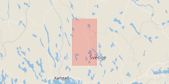 Karta som med röd fyrkant ramar in Filipstad, Höglunda, Charlottenberg, Värmlands län