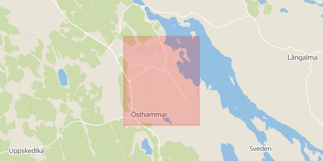 Karta som med röd fyrkant ramar in Östhammars Kommun, Alunda, Gimo, Österbybruk, Östhammar, Uppsala län
