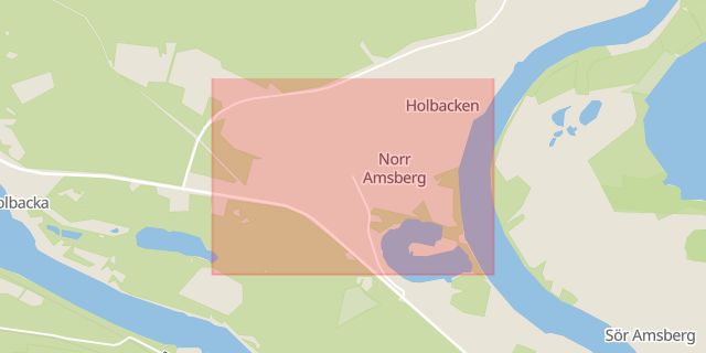 Karta som med röd fyrkant ramar in Norr Amsberg, Borlänge, Dalarnas län