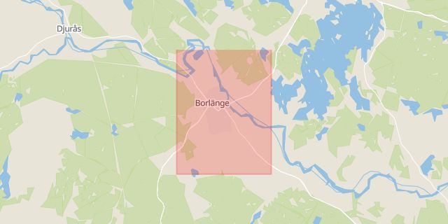 Karta som med röd fyrkant ramar in Ludvika, Borlänge, Dalarnas län