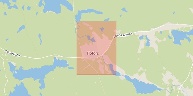 Karta som med röd fyrkant ramar in Storvik, Hofors, Gävleborgs län