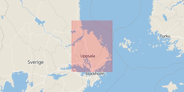 Karta som med röd fyrkant ramar in Uppsala län