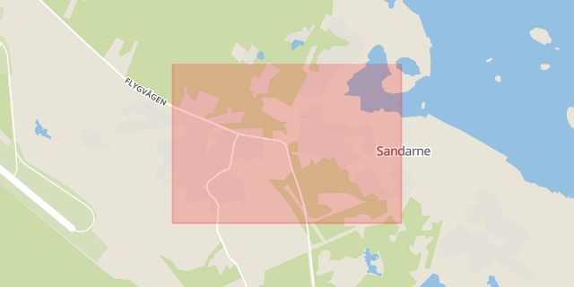 Karta som med röd fyrkant ramar in Sandarne, Söderhamn, Gävleborgs län