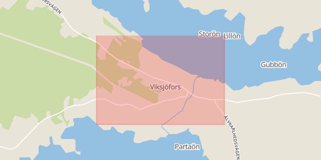 Karta som med röd fyrkant ramar in Viksjöfors, Ovanåker, Gävleborgs län